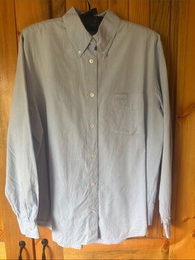 Vintage Ann Taylor Denim Light Blue Button-Down Shirt